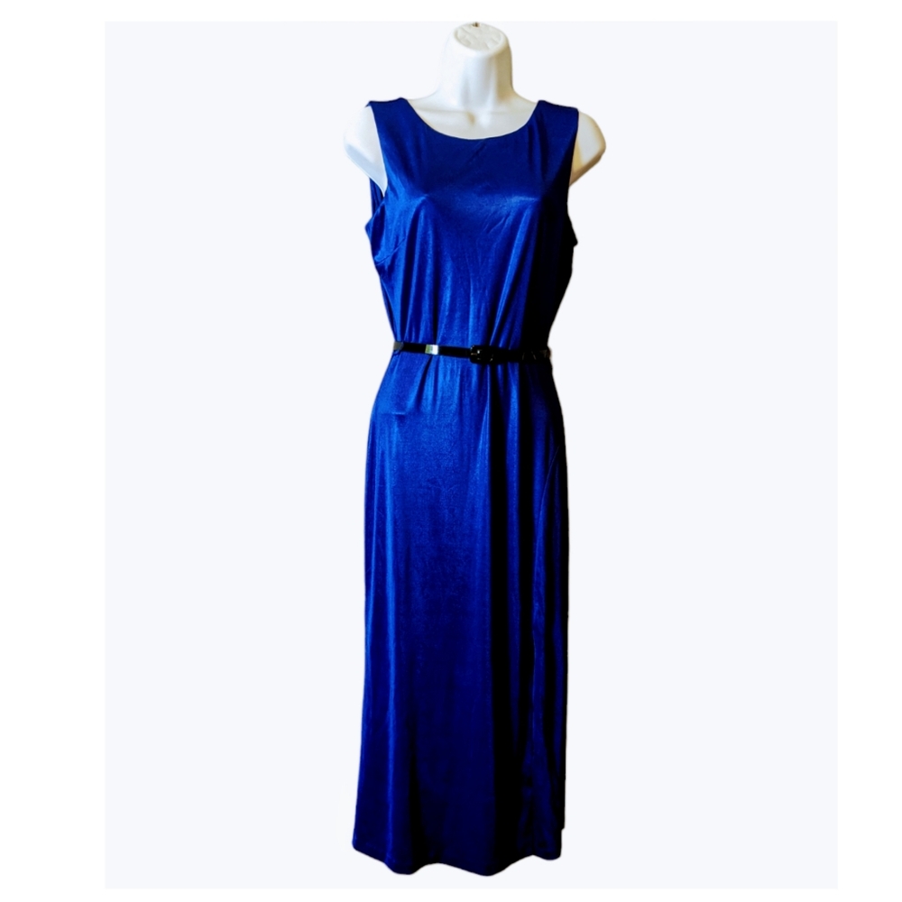 New Dress The Population Karlie Low Back Bodycon Midi Dress Royal Blue Sz.M - Picture 5 of 13